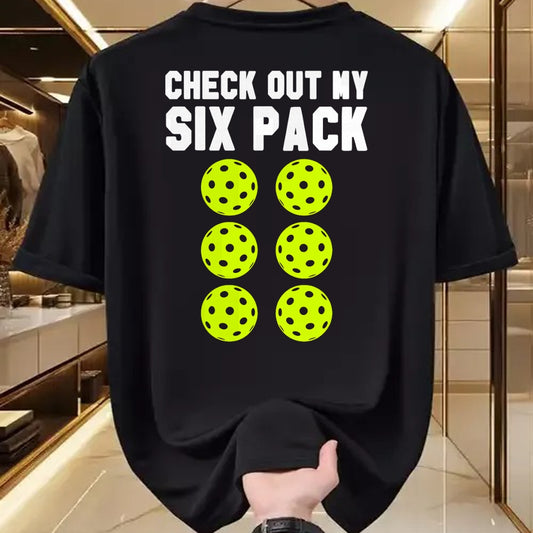 Funny Pickleball Shirt, Pickleball Lover Unisex T-Shirt/Hoodie/Sweatshirt HLT00 - Check Out My Six Pack Pickleball T-Shirt