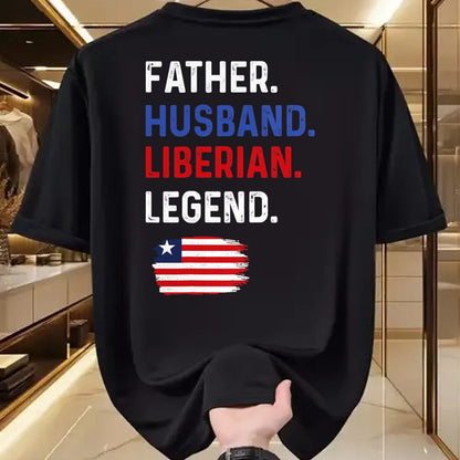 Gift for Dad Shirt, Funny Dad Unisex T-Shirt/Hoodie/Sweatshirt HLT00 – Father Husband Liberian Legend Proud Dad Liberia Flag T-Shirt