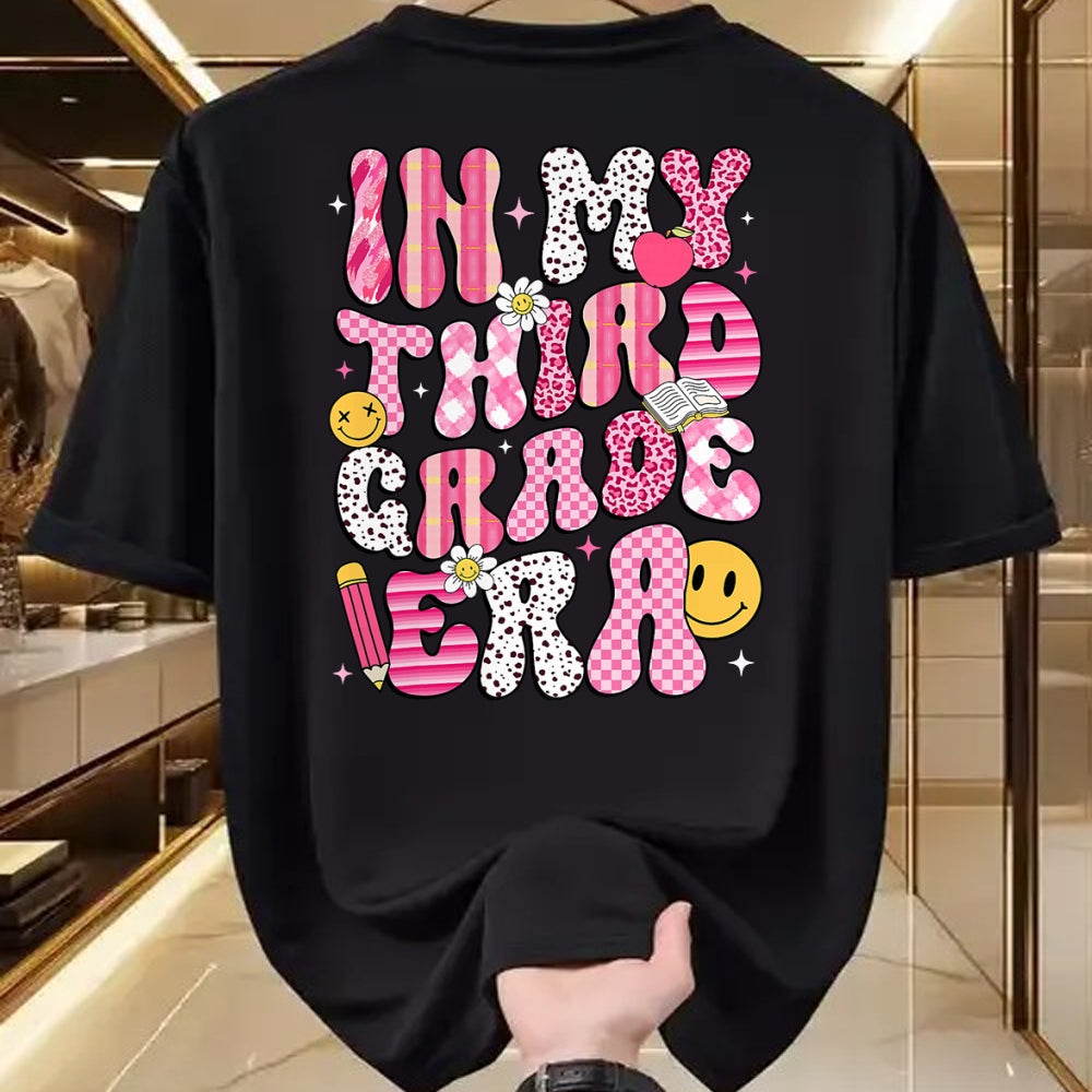 Best Student Shirt, Funny Back To School UnisexT-Shirt/Hoodie/Sweatshirt HLT00 - Back to School in My 3rd Third Grade Era Retro Pink Girl T-Shirt