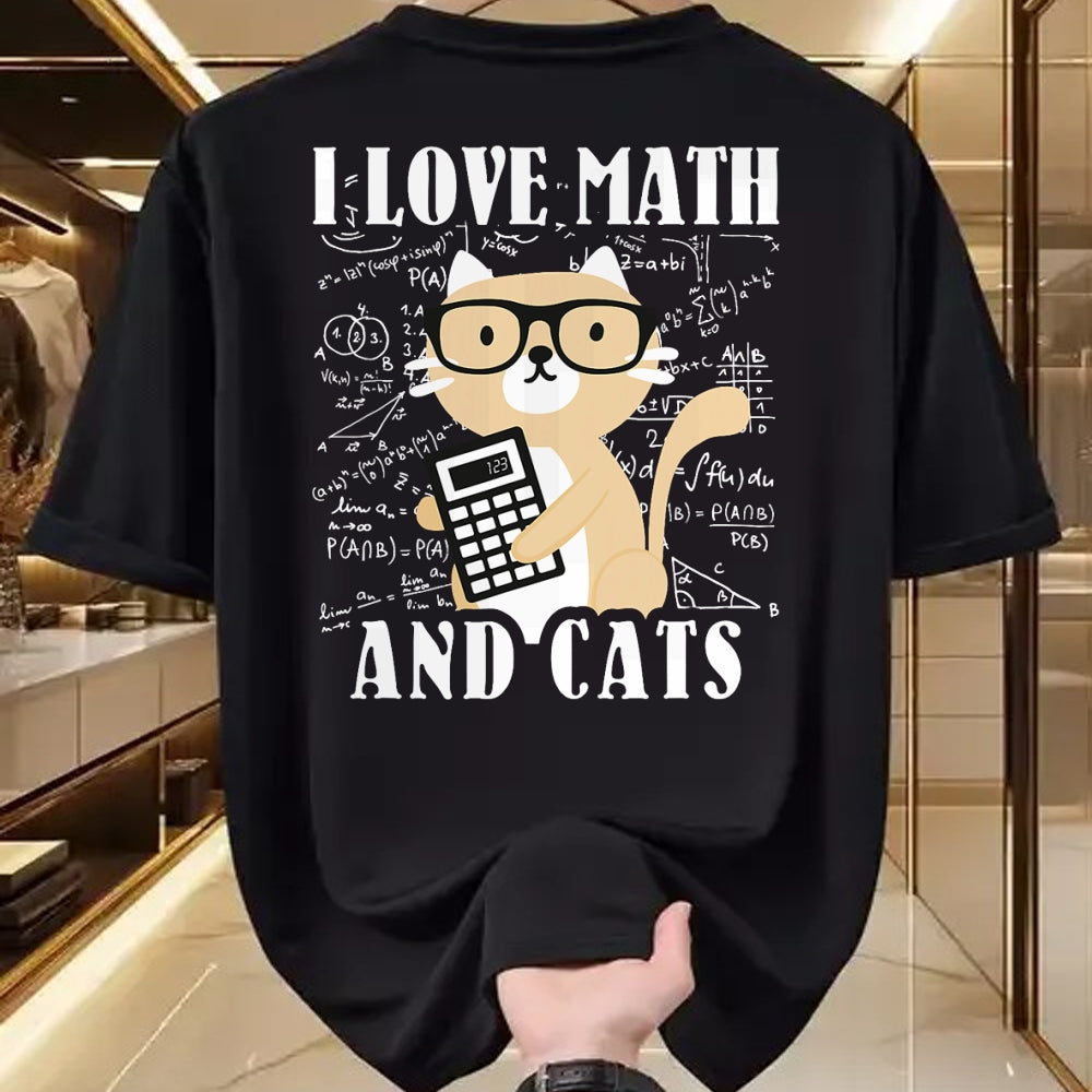 Cat Love Shirt, Funny Cat Lover Gift UnisexT-Shirt/Hoodie/Sweatshirt HLT00 - Math Kitty Cat I Love Math and Cats Mathematics Math T-Shirt for Men Women Kids