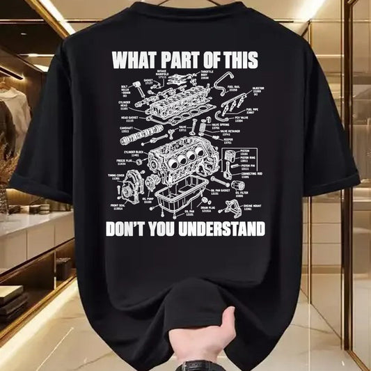 Best Mechanic Life Shirt, Funny Mechanic UnisexT-Shirt/Hoodie/Sweatshirt HLT00 - What Part of This Don’t You Understand Engine Diagram T-Shirt