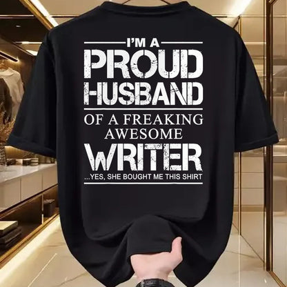 Best Wife Shirt, Wife and Husband Unisex T-Shirt/Hoodie/Sweatshirt HLT00 - Mens Proud Husband Of Awesome Writer Tee Gift - Author's Husband T-Shirt