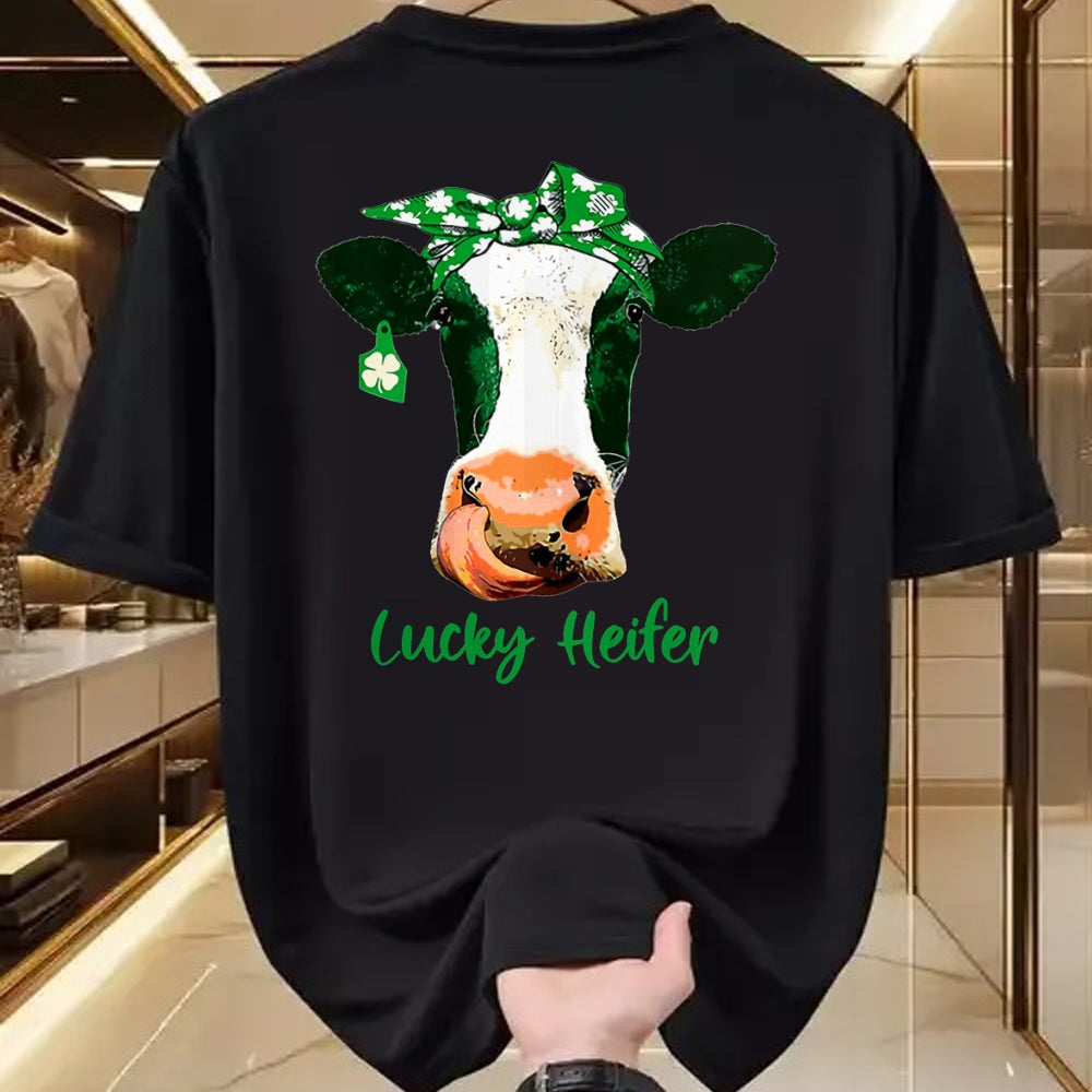 Gift for Mom Shirt, Funny Mom Unisex T-Shirt/Hoodie/Sweatshirt HLT00 - Lucky Heifer Patricks Day Heifer Mom Irish T-Shirt