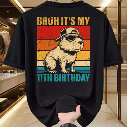 Cute Capybara Shirt, Funny Capybara UnisexT-Shirt/Hoodie/Sweatshirt HLT00 - 11 Year Old Birthday Boy Capybara Bruh It_s My 11th Birthday T-Shirt
