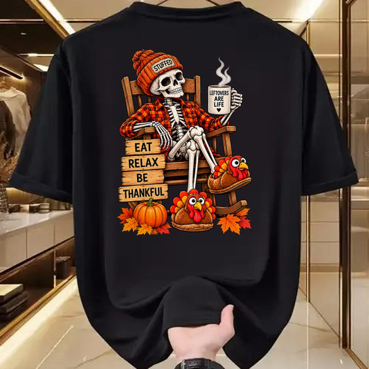 Best Thanksgiving Family Shirt , Funny Thanksgiving UnisexT-Shirt/Hoodie/Sweatshirt HLT00 - Eat Relax Be Thankful Funny Skeleton Thanksgiving Men Women T-Shirt
