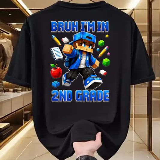 Best Student Shirt, Funny Back To School UnisexT-Shirt/Hoodie/Sweatshirt HLT00 - Bruh I_m in 2nd Grade Back to School Gamer Boy T-Shirt
