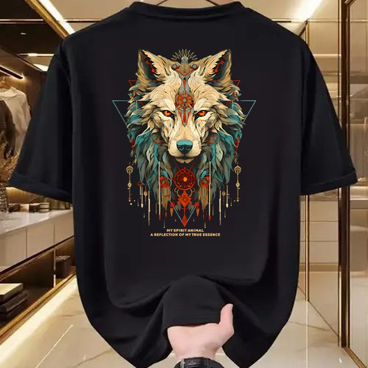 Native American T-Shirts, Vintage Native American Unisex T-Shirt/Hoodie/Sweatshirt HLT00 - Wolf Spirit Animal Sacred Shaman Native American Clan (1)