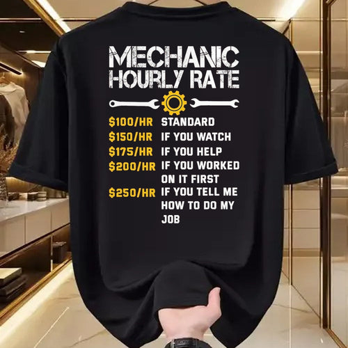 Best Mechanic Life Shirt, Funny Mechanic UnisexT-Shirt/Hoodie/Sweatshirt HLT00 - Mechanic Hourly Rate Funny Mechanics Labor Rates Men T-Shirt, Men, Black, Large