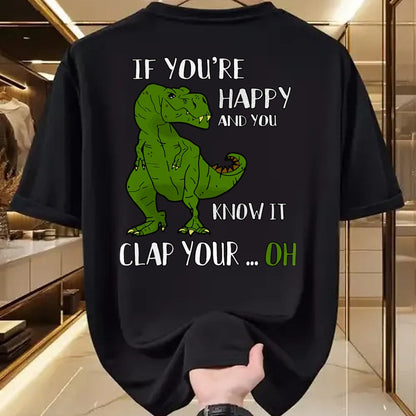 Best Dinosaur Lover Shirt, Funny Dinosaur UnisexT-Shirt/Hoodie/Sweatshirt HLT00 - Funny Trex Dinosaur Lovers Joke  Gag T-Rex  Dino - If You_re Happy and You Know It Clap Your