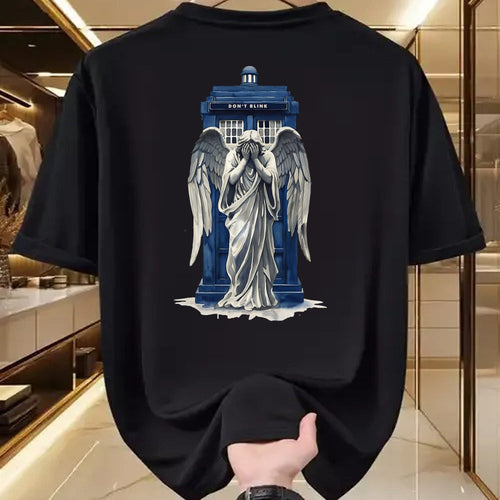 Best Doctor Shirt, Funny Doctor UnisexT-Shirt/Hoodie/Sweatshirt HLT00 - Weeping Angel with Blue Police Box 1 - Fan Fun T-Shirt