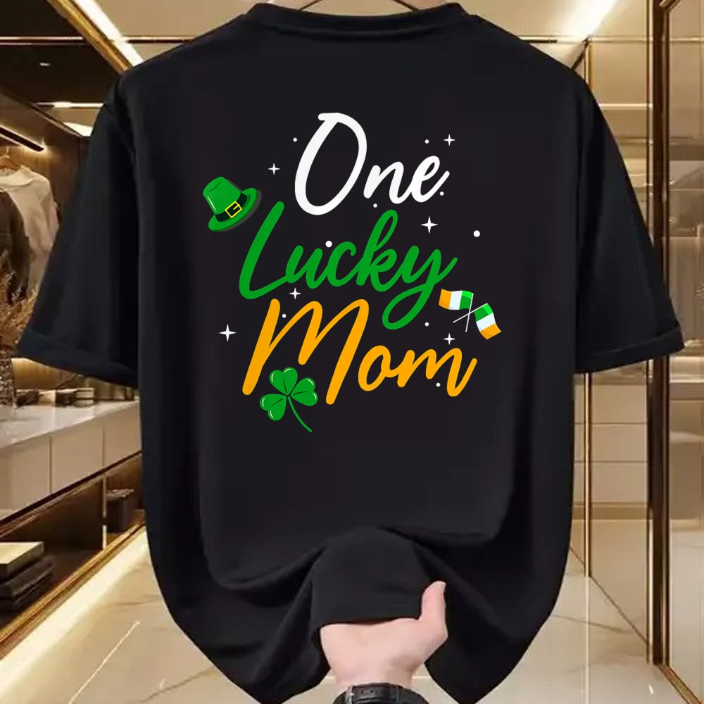 Gift for Mom Shirt, Funny Mom Unisex T-Shirt/Hoodie/Sweatshirt HLT00 - One Lucky Mom - Funny St Patricks Day Irish Mother T-Shirt