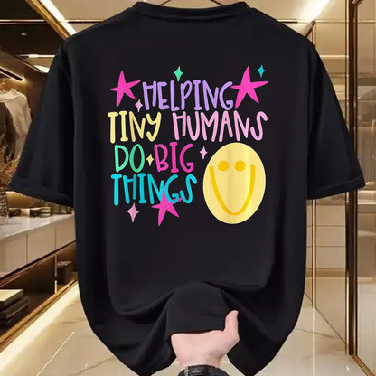 Best Student Shirt, Funny Back To School UnisexT-Shirt/Hoodie/Sweatshirt HLT00 - Helping Tiny Humans Do Big Things Teacher Back to School T-Shirt, Women, Royal Blue, XX-Large