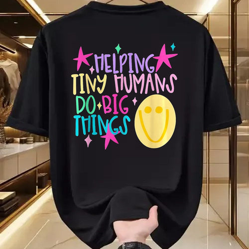 Best Student Shirt, Funny Back To School UnisexT-Shirt/Hoodie/Sweatshirt HLT00 - Helping Tiny Humans Do Big Things Teacher Back to School T-Shirt, Women, Royal Blue, XX-Large
