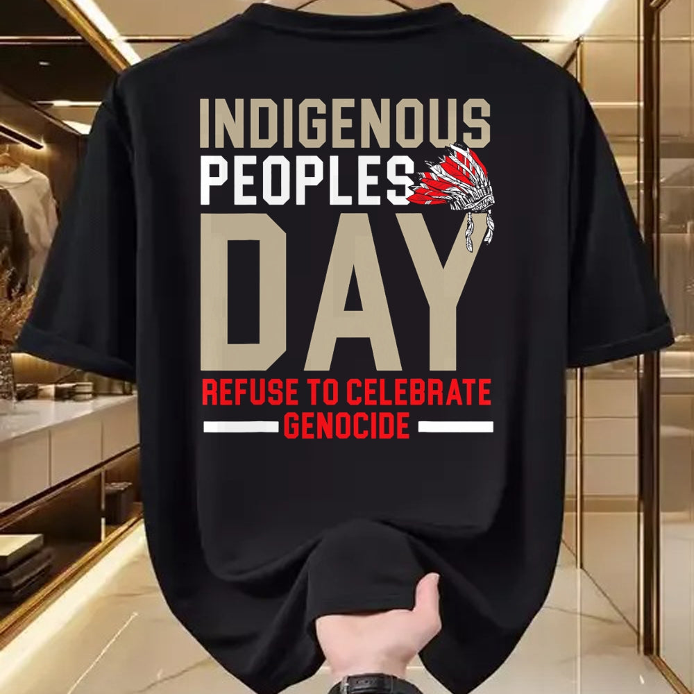 Native American T-Shirts, Vintage Native American Unisex T-Shirt/Hoodie/Sweatshirt HLT00 - Indigenous Peoples Day Refuse To Celebrate Genocide