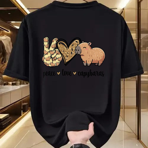 Cute Capybara Shirt, Funny Capybara Unisex T-Shirt/Hoodie/Sweatshirt HLT00 - Kawaii Kids Womens Girls Peace Love Meme Lover Capybara T-Shirt