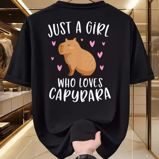 Cute Capybara Shirt, Funny Capybara Unisex T-Shirt/Hoodie/Sweatshirt HLT00 - Cute Capybara Just A Girl Who Loves Capybara T-Shirt