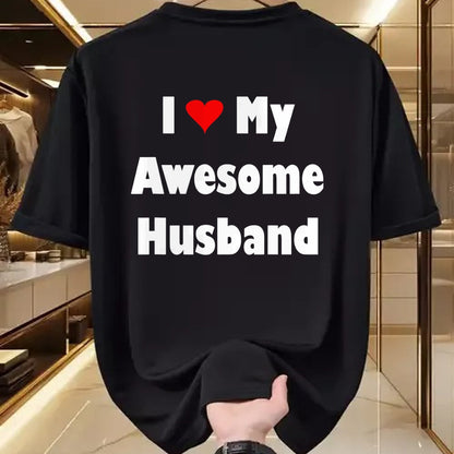 Best Wife Shirt, Wife and Husband Unisex T-Shirt/Hoodie/Sweatshirt HLT00 - Womens My Husband Is Awesome Tee I Love My Awesome Husband T-Shirt (1)