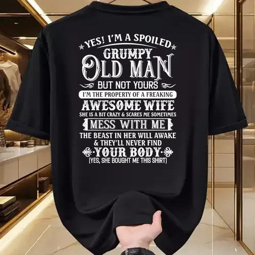 Best Wife Shirt, Wife and Husband Unisex T-Shirt/Hoodie/Sweatshirt HLT00 - Gift for wife T shirt, spoiled wife   Yes I'm A Spoiled Grumpy Old Man But Not Yours Awesome Wife T- (1)