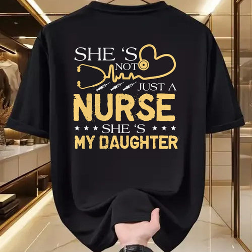 Funny Nurse Shirt, Nurse Unisex T-Shirt/Hoodie/Sweatshirt HLT00 - My Daughter Is A Nurse Proud Nurse's Mom Dad RN LPN Family T-Shirt (4)