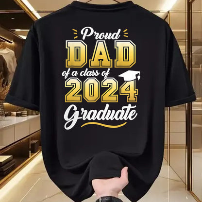 Gift for Dad Shirt, Funny Dad Unisex T-Shirt/Hoodie/Sweatshirt HLT00 – Proud Dad of a Class of 2024 Graduate Senior 24 Graduation T-Shirt