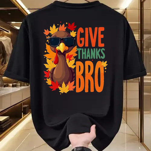 Best Thanksgiving Family Shirt , Funny Thanksgiving UnisexT-Shirt/Hoodie/Sweatshirt HLT00 - Give Thanks Bro Cute Turkey Toddler Thankful Thanksgiving T-Shirt, Men, Black, 3X-Large