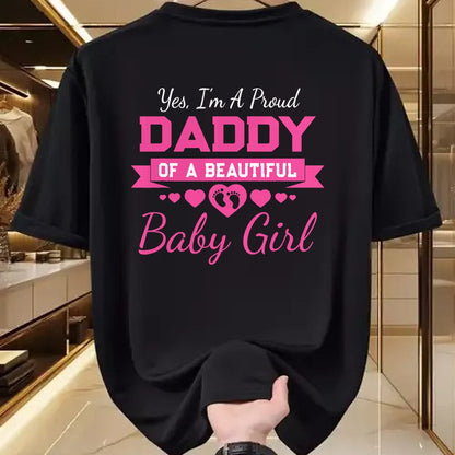 Gift for Dad Shirt, Funny Dad Unisex T-Shirt/Hoodie/Sweatshirt HLT00 – New Baby Announcement Proud Girl Daddy - Father_s Day T-Shirt