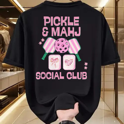 Funny Pickleball Shirt, Pickleball Lover Unisex T-Shirt/Hoodie/Sweatshirt HLT00 - Pickle and Mahj Mahjong and Pickleball Social Club mah Jong T-Shirt