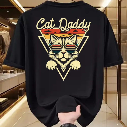 Cat Love Shirt, Funny Cat Lover Gift UnisexT-Shirt/Hoodie/Sweatshirt HLT00 - Cat Daddy Retro Sunglasses Cat Fur Dad Papa Vintage Cat Dad T-Shirt