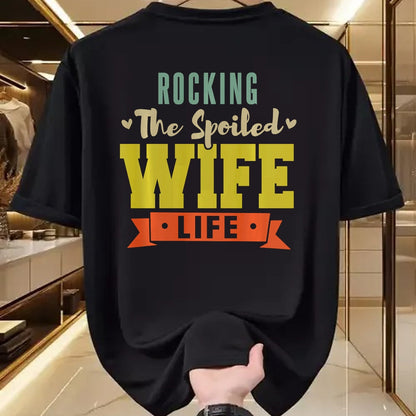 Best Wife Shirt, Wife and Husband Unisex T-Shirt/Hoodie/Sweatshirt HLT00 - Gift for wife T shirt, spoiled wife   Retro Spoiled Wife Funny Rocking The Spoiled Wife Life Sweatsh