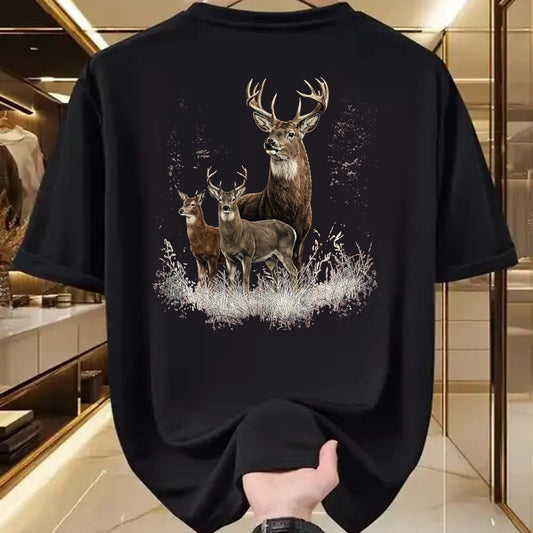 Funny Hunting Shirt, Gift For Hunting Lover Unisex T-Shirt/Hoodie/Sweatshirt HLT00 - Deer Forest Nature Lover Vintage Deer Hunting Hunter T-Shirt, Men, Black, 3X-Large