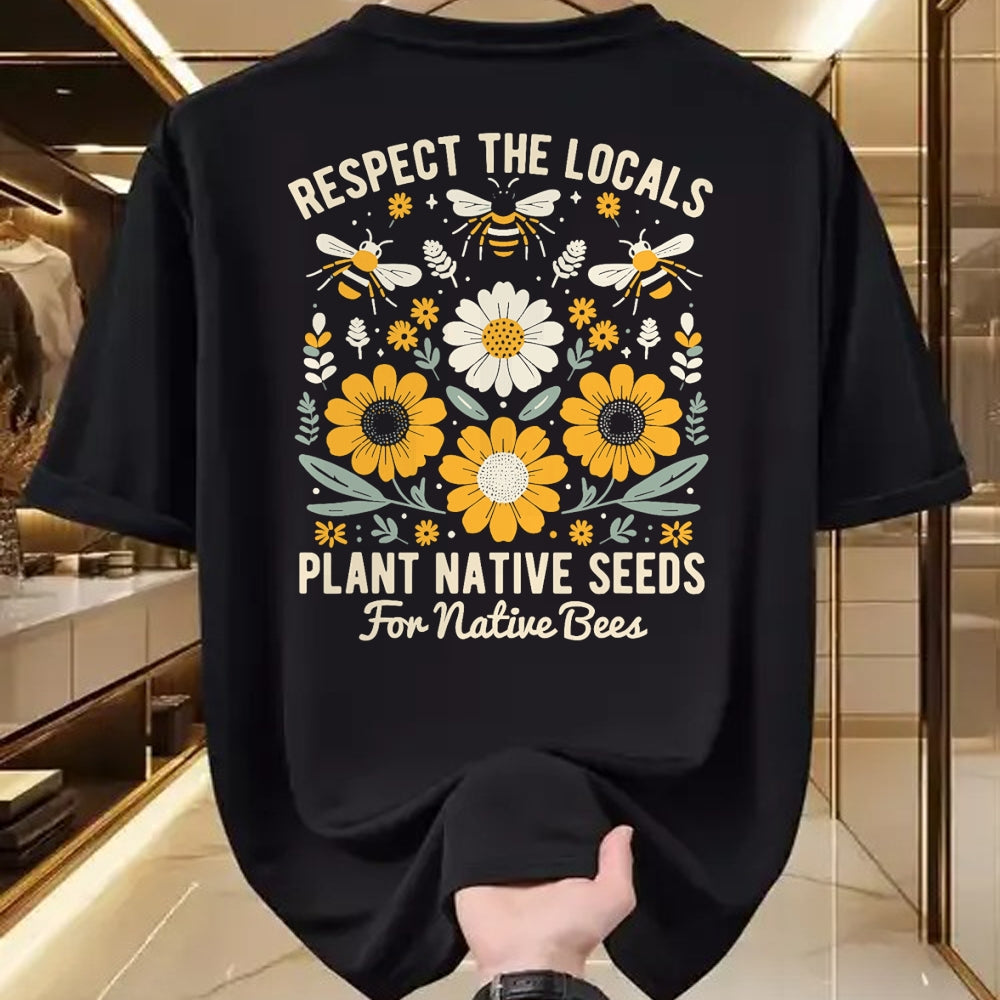 Native American T-Shirts, Vintage Native American Unisex T-Shirt/Hoodie/Sweatshirt HLT00 - Plant Native Seeds for Native Bees