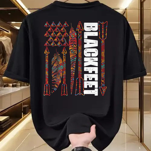 Native American T-Shirts, Vintage Native American Unisex T-Shirt/Hoodie/Sweatshirt HLT00 - Blackfeet Flag - Native Pride American Indian Tribe Premium