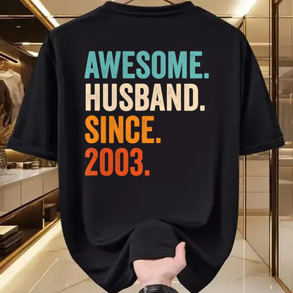 Best Wife Shirt, Wife and Husband Unisex T-Shirt/Hoodie/Sweatshirt HLT00 - Awesome Husband Since 2003 21st wedding anniversary 21 years T-Shirt