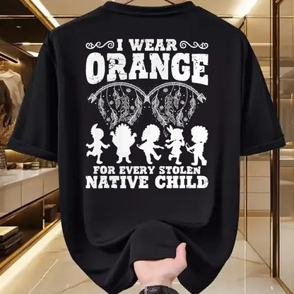Native American T-Shirts, Vintage Native American Unisex T-Shirt/Hoodie/Sweatshirt HLT00 - Indian Pride Native American Orange For Native Child