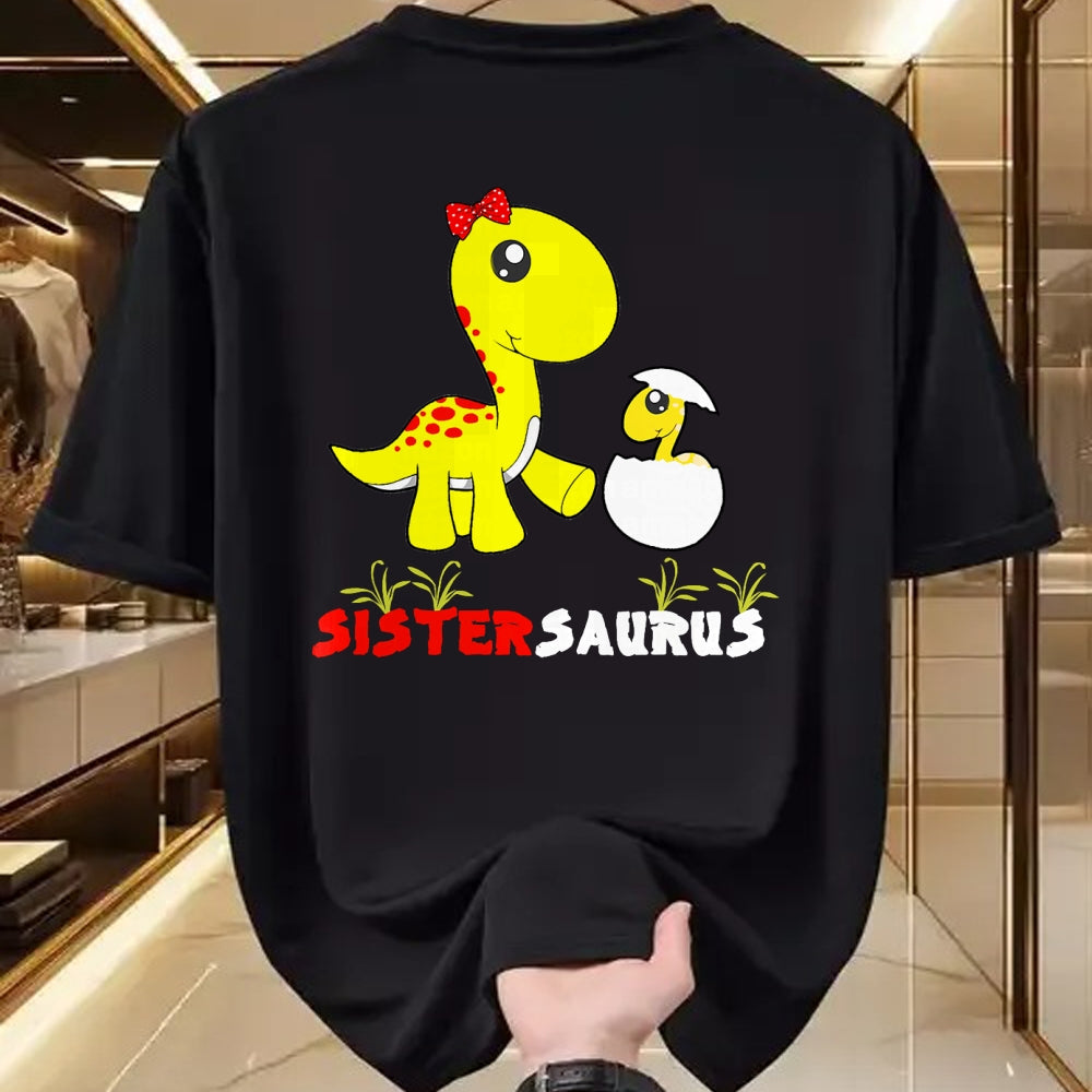 Best Dinosaur Lover Shirt, Funny Dinosaur UnisexT-Shirt/Hoodie/Sweatshirt HLT00 - Sistersaurus T-Rex Dinosaur Sister Dinosaur Sister T-Shirt, Men, Black, 3X-Large