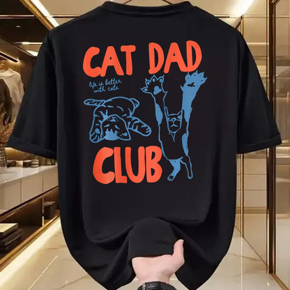 Cat Love Shirt, Funny Cat Lover Gift UnisexT-Shirt/Hoodie/Sweatshirt HLT00 - Funny Cat Dad Club Life is Better with Cats Retro Cat Dad T-Shirt