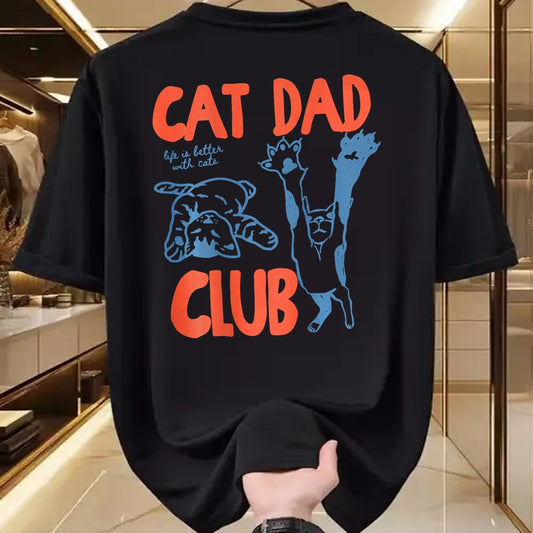 Cat Love Shirt, Funny Cat Lover Gift UnisexT-Shirt/Hoodie/Sweatshirt HLT00 - Funny Cat Dad Club Life is Better with Cats Retro Cat Dad T-Shirt