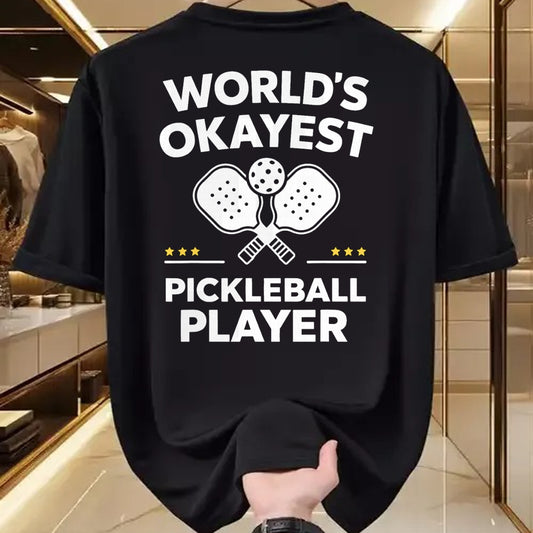 Funny Pickleball Shirt, Pickleball Lover Unisex T-Shirt/Hoodie/Sweatshirt HLT00 - World's Okayest Pickleball Player T-Shirt
