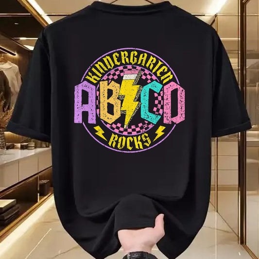Best Student Shirt, Funny Back To School UnisexT-Shirt/Hoodie/Sweatshirt HLT00 - Kindergarten Rocks ABCD Back To School Funny Rock Teacher T-Shirt (1)