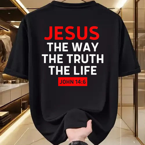 Christian Tee, Christian Faith Unisex T-Shirt/Hoodie/Sweatshirt HLT00 - Jesus The Way Truth Life John 14 6 Christian Bible Verse T-Shirt (2)