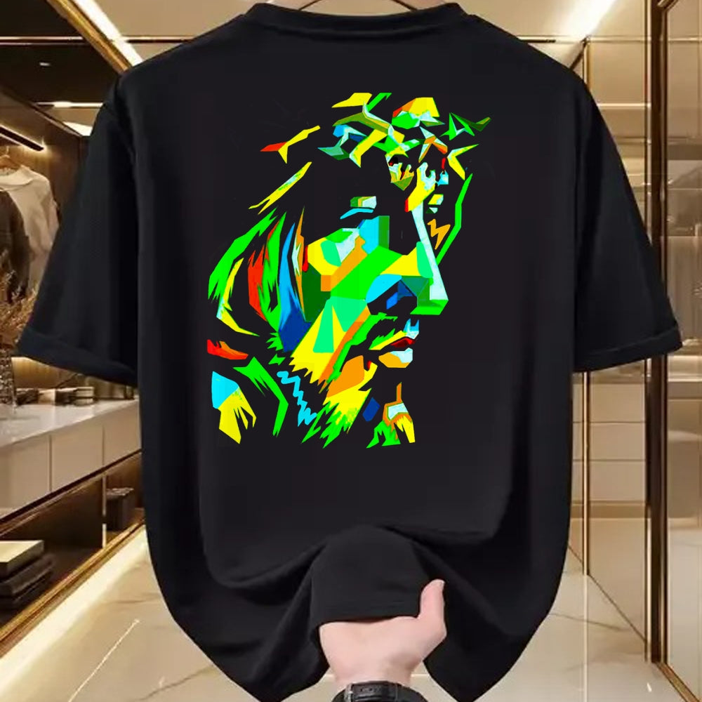 Christian Tee, Christian Faith Unisex T-Shirt/Hoodie/Sweatshirt HLT00 - Jesucristo Pop Art Jesus Christ Face, Catholic Icon Painting T-Shirt