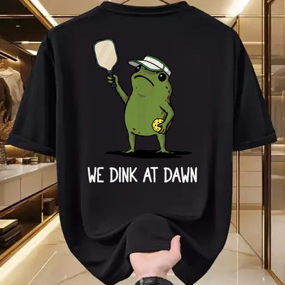 Funny Pickleball Shirt, Pickleball Lover Unisex T-Shirt/Hoodie/Sweatshirt HLT00 - We Dink At Dawn Funny Pickleball Frog T-Shirt