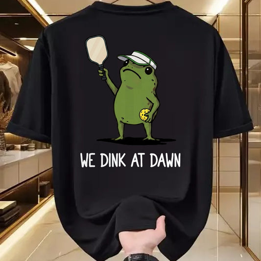 Funny Pickleball Shirt, Pickleball Lover Unisex T-Shirt/Hoodie/Sweatshirt HLT00 - We Dink At Dawn Funny Pickleball Frog T-Shirt