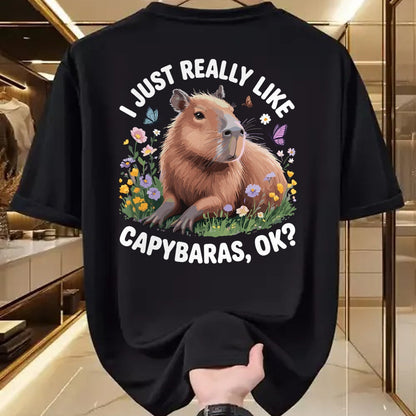 Cute Capybara Shirt, Funny Capybara Unisex T-Shirt/Hoodie/Sweatshirt HLT00 - Funny Capybara Art for Men Women Kids Capy Rodent Capybara T-Shirt
