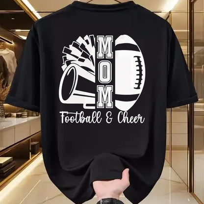 Gift for Mom Shirt, Funny Mom Unisex T-Shirt/Hoodie/Sweatshirt HLT00 - Mom Of Both Proud Football And Cheer Mom T-Shirt