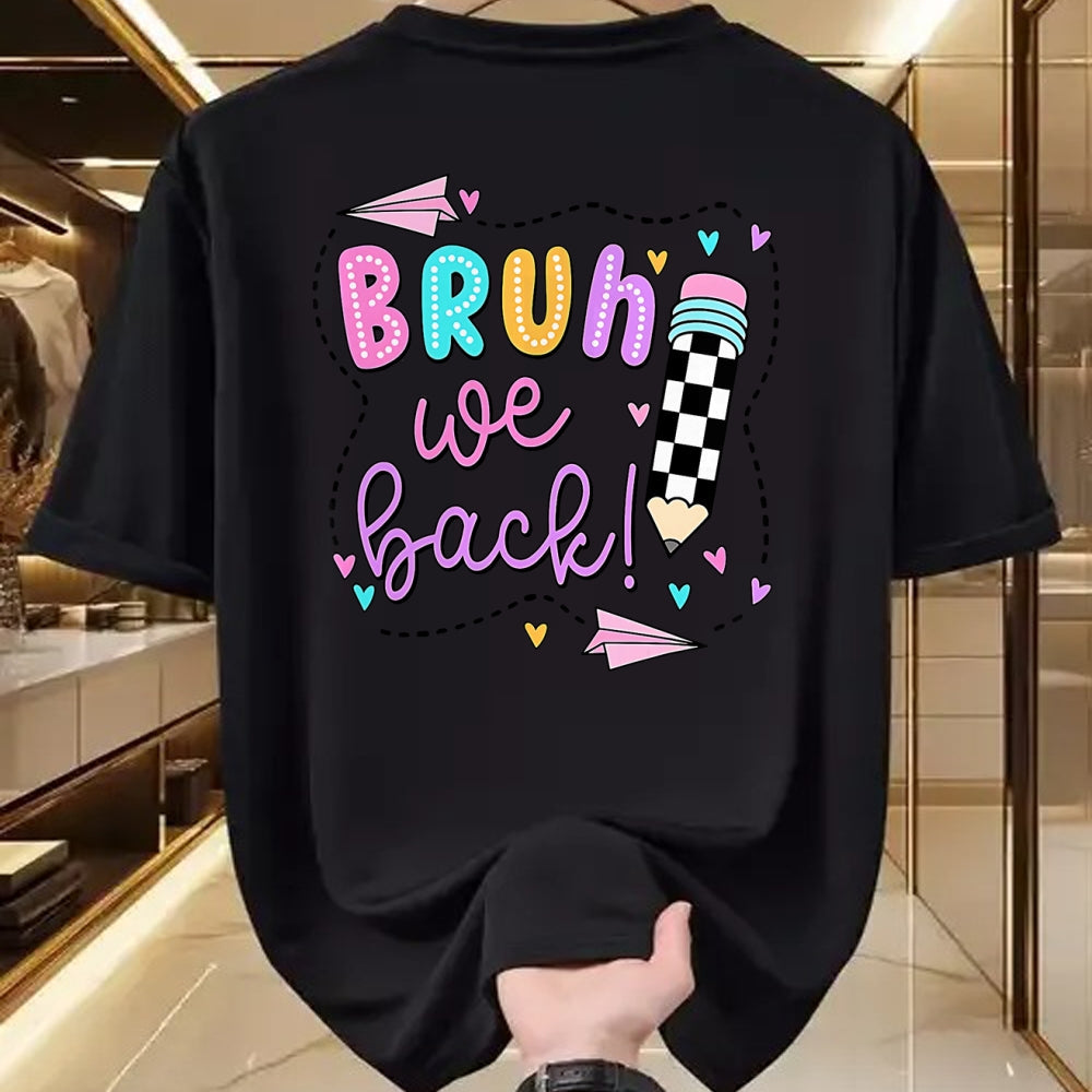 Best Student Shirt, Funny Back To School UnisexT-Shirt/Hoodie/Sweatshirt HLT00 - Bruh We Back First Day of School Funny Student Teacher Kids T-Shirt (3)