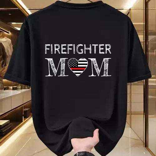 Gift for Mom Shirt, Funny Mom Unisex T-Shirt/Hoodie/Sweatshirt HLT00 - Firefighter Mom Mother Support the Thin Red Line Flag Son T-Shirt