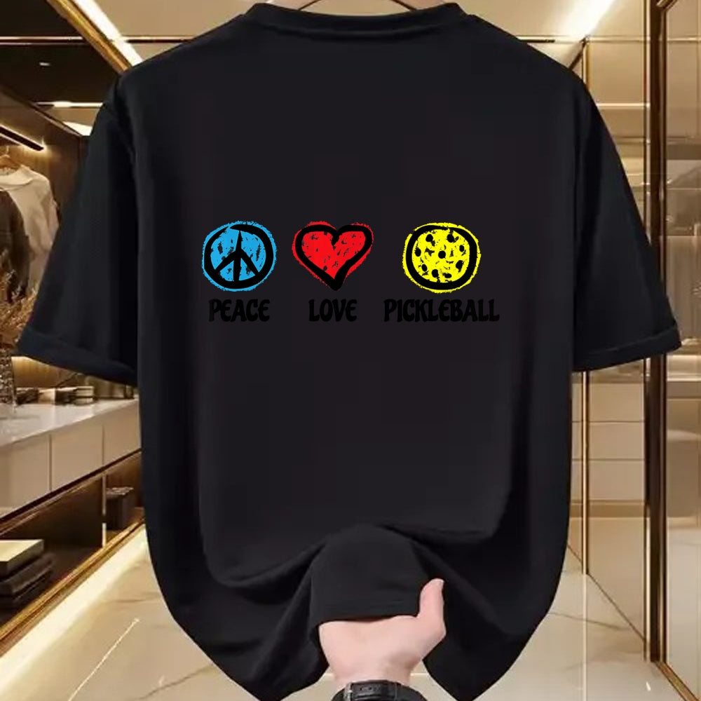Funny Pickleball Shirt, Pickleball Lover Unisex T-Shirt/Hoodie/Sweatshirt HLT00 - Peace Love Pickleball Pickleball Shirt for Pickleball Player T-Shirt