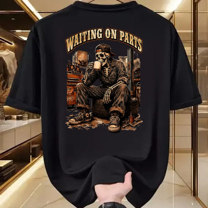 Best Mechanic Life Shirt, Funny Mechanic UnisexT-Shirt/Hoodie/Sweatshirt HLT00 - Waiting On Parts Funny Mechanic Skeleton Garage Father's Day T-Shirt