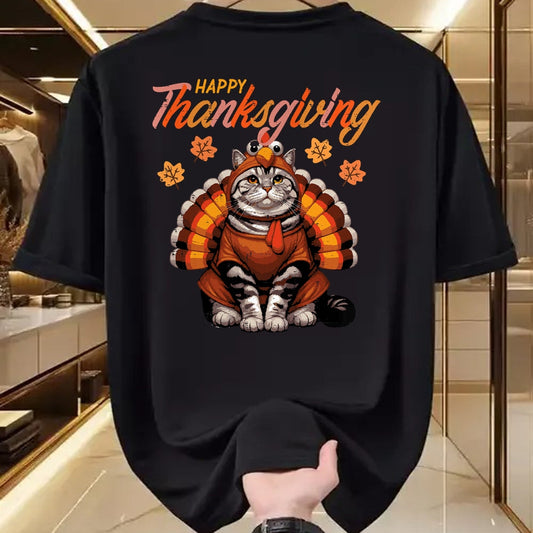 Best Thanksgiving Family Shirt , Funny Thanksgiving UnisexT-Shirt/Hoodie/Sweatshirt HLT00 - Happy Thanksgiving Cat Turkey Day Fall Women Girls Kids Men T-Shirt